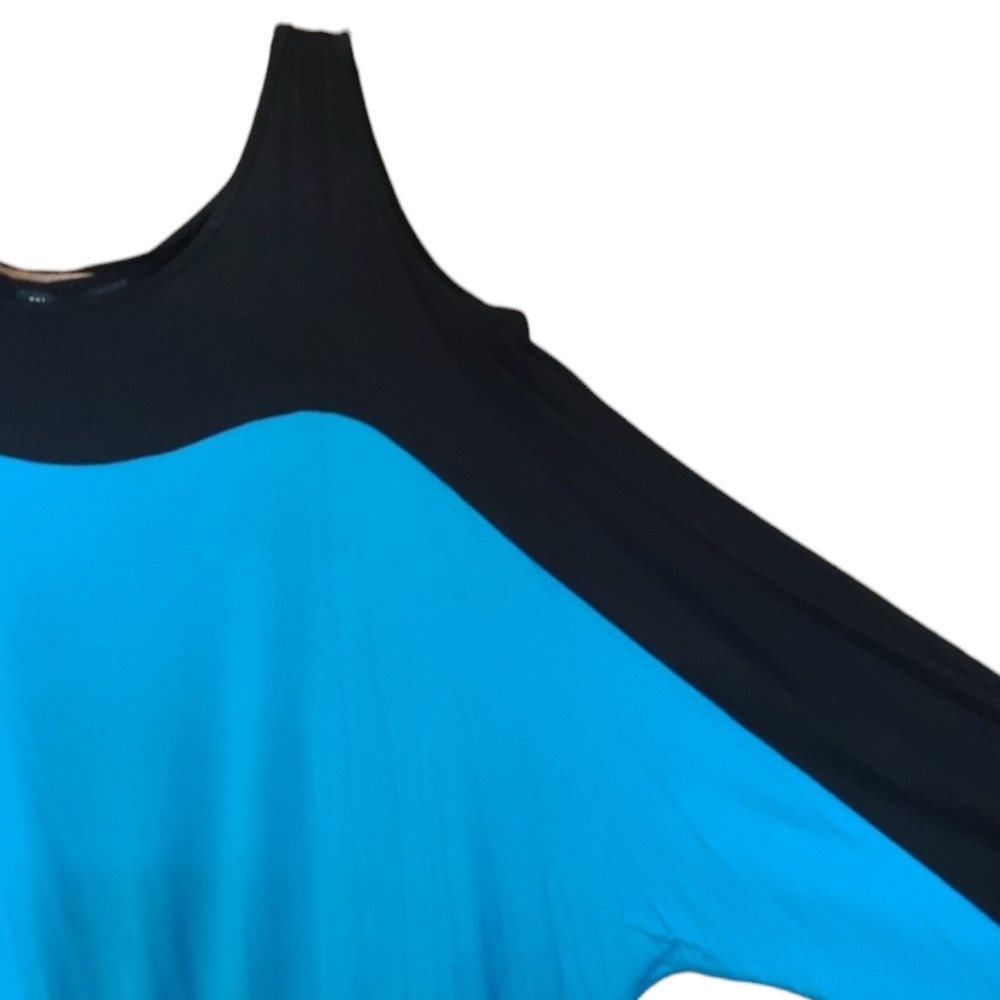 Cable & Gauge Blue and Black Blouse Elegant Design Size S - Picture 6 of 13